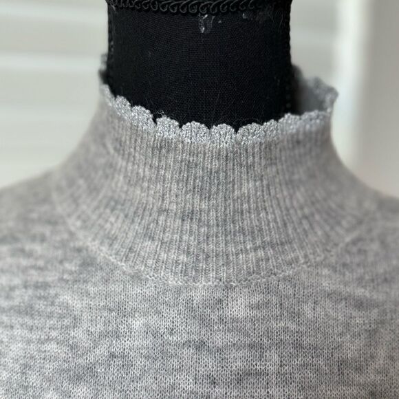 BCBG MAXAZRIA Mixed Intarsia Metallic Turtleneck Sweater Women’s Sz L Casual - Picture 6 of 10